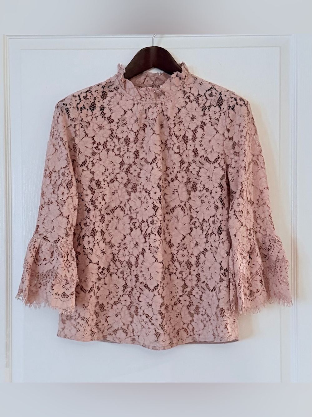 Rosemunde Women's Lace High-Neck Blouse - Blush Pink